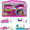 Barbie Mini BarbieLand 4-Pack Doll & Toy Vehicle Set with 4 1.5-inch Dolls & 4 Iconic Toy Vehicles with Color-Change Surprise view 1