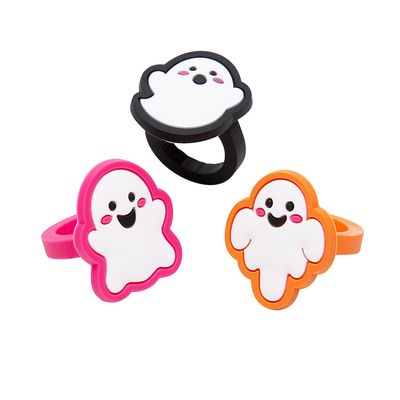 Fun Express Spooky Fun Ghost Silicone Rings, 24 Piece