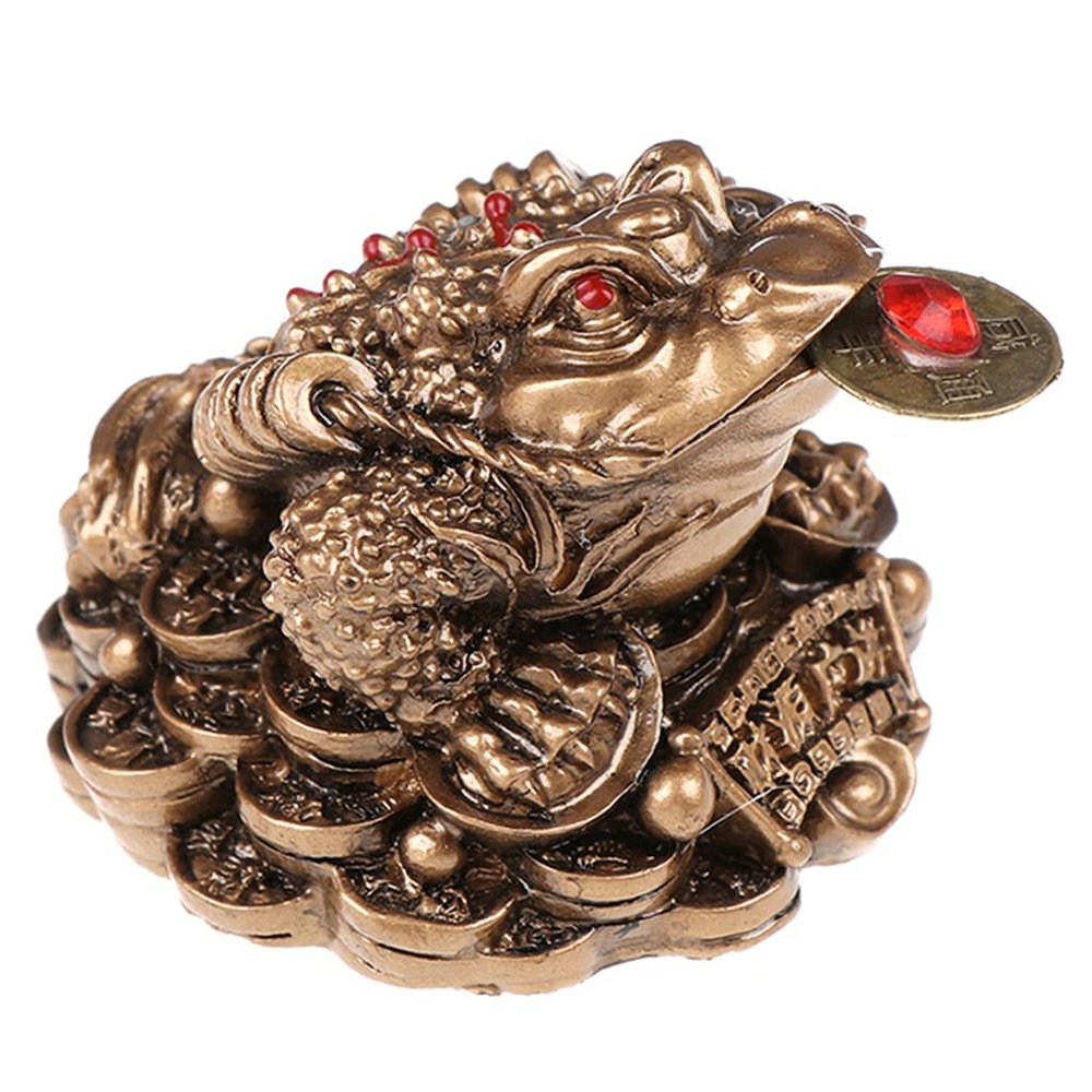 Fowspvzn Shui Money for Fortune Wealth Chinese Golden for Frog for C