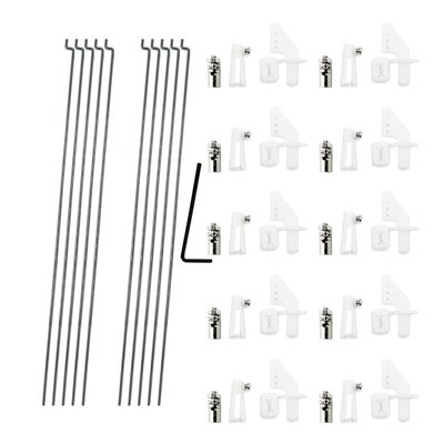 10PCS 1.2 x 200mm Pushrod with 10PCS 1.3mm Adjustable Pushrod Connector Linkage Stopper 10PCS Micro Control Horns with Clevis for RC Airplane Helicopter Plane Boat DIY Model Toy Replacement Parts