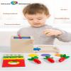 EduLand Montessori Practical Life Skill Pincer Grasp 5-in-1 Toy Object Permanence STEM Educational Toy Posting Coin Piggy Bank Carrot Harvest Push- Matching/Geometric Solid Box Toddler Gift 3-6 Years view 2