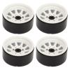 4pcs RC Wheel Rim Set Zinc Alloy Steel Universal 1.9 Inch 10 Rims RC Crawler Car Wheel Hub Axial for SCX10 II III (White) view 1