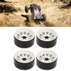 4pcs RC Wheel Rim Set Zinc Alloy Steel Universal 1.9 Inch 10 Rims RC Crawler Car Wheel Hub Axial for SCX10 II III (White) view 2