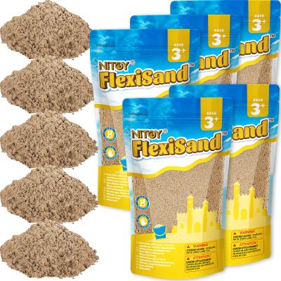 NiToy FlexiSand 11 lbs Moldable Self-Sticking Sand, Never Dries Out Fun for 3 Years and Up Kids Bulk Refill for Sensory Sand Box Toys, Ideal for Shaping, Squeezing, Scooping and Rolling (Dark Yellow)