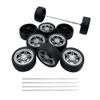 10PCS Toy Car Wheels 40mm Rubber Tire Wheels with Metal Shaft for RC Car Truck DIY Model Toy Wheel Replacement Accessories (3X40mm) view 1
