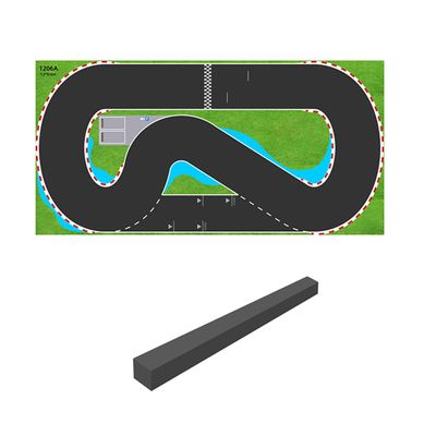 OBIOCKIDAY 1206A Race Track with Barriers for Mini RC Cars, RC Drift Cars Racing Track - 1200 * 600MM, Christmas Birthday Gift for Adults