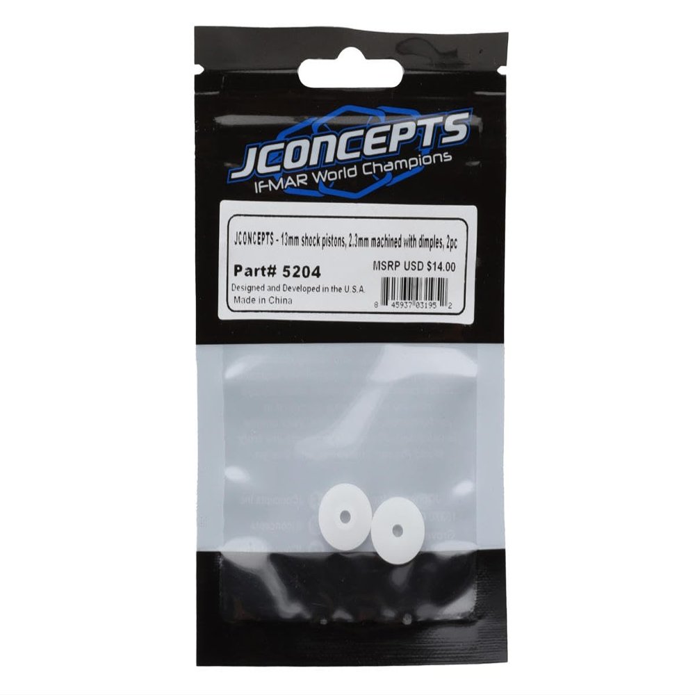 JCO5204 JConcepts 13mm Shock Pistons, 2.3mm Machined with Dimples, 2pc