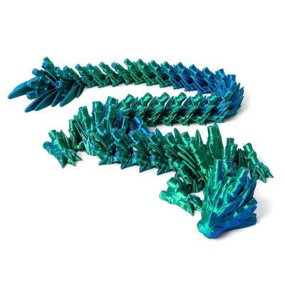 Bamboo Dragon Articulating Toy, Fidget Toy, Desk Toy, Dragon Decoration 3D Printed, Surprise Fidget Toy (Blue Green, 41cm/16.1inch)