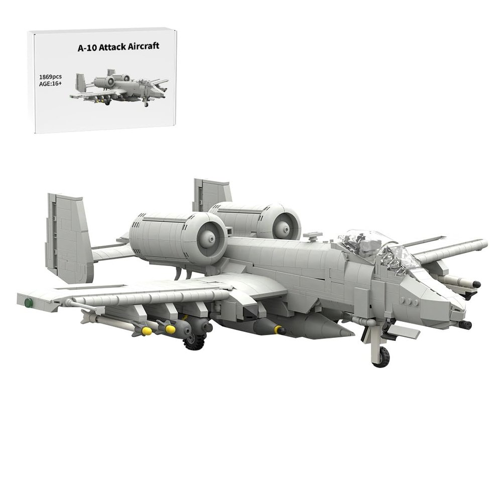 BrickCraftWorks A-10 Attack Aircraft Military Building Blocks Set for Adults, Collectible Army Model to Build and Display Toys for Christmas and Birthday Gifts (1869PCS)