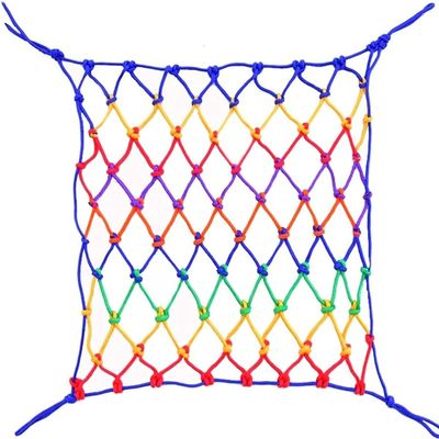 TZLGMDER Children's Climbing net Rope Mesh Stair Safety Net, Outdoor Climbing Net, Colourful Cargo Net for Ceiling Suspension Bridge Decoration(2 * 3m(6.6 * 9.9ft))