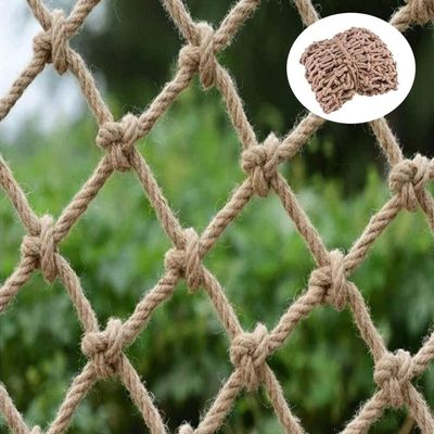 TZLGMDER Children's Climbing net 10MM/15CM Climbing Netting for Playground Safety Hemp Rope Net Heavy Duty Cargo Rope Truck Trailer Net Balcony Fence Outdoor Terrace(3m*3m)