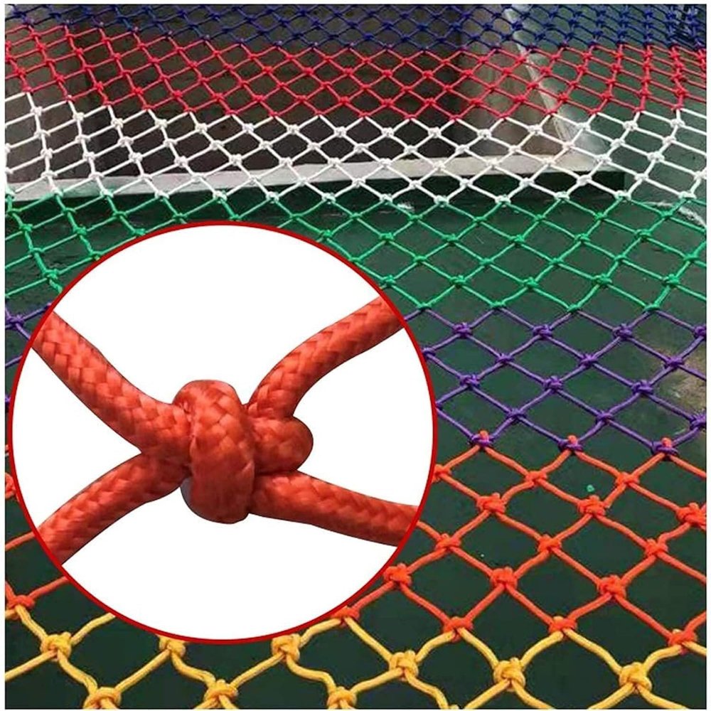 TZLGMDER Children's Climbing net Climbing Mesh Cargo Mesh Colourful Mesh Outdoor Rope Ladder Mesh Railing Decoration(2 * 2m(6.6 * 6.6ft))