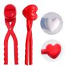 2Pcs Winter Snowball Clips Heart Shape Snowball Maker Clip Adults Snow Sand Mold Snowball Fight Outdoor Fun Sports(Type d) view 2