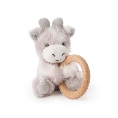 Plush Giraffe Wooden Ring Rattle