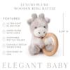 Plush Giraffe Wooden Ring Rattle view 3