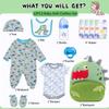 12 Pcs Reborn Baby Doll Accessories Boy 17-22 Inch Reborn Baby Boy Doll Clothes with Backpack Diapers, Cute Dinosaur Design, Babies Pretend Play Set view 2