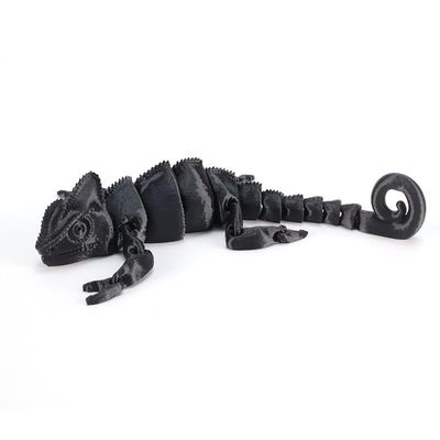 3d Printed Toys, Fidget Lizards, 3d Printed Animals, Articulated Chameleons, Desktop Toys, Reptile Toys (Black, 23cm/9inch)