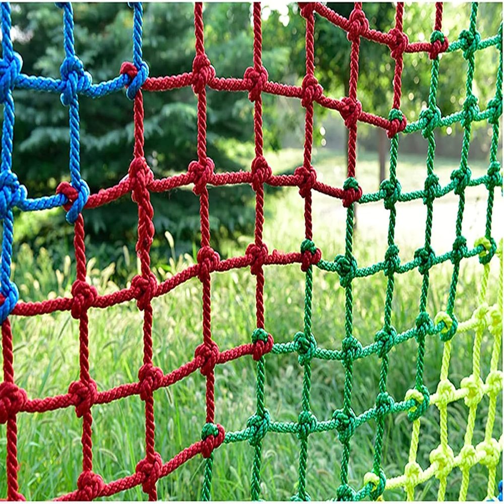TZLGMDER Children's Climbing net Outdoor Climbing Net, Colourful Cargo Net for Indoor and Outdoor Stadium Fencing, Suitable for Playgrounds(2 * 2m(6.6 * 6.6ft))