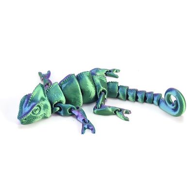 3d Printed Toys, Fidget Lizards, 3d Printed Animals, Articulated Chameleons, Desktop Toys, Reptile Toys (Blue Green Purple, 23cm/9inch)