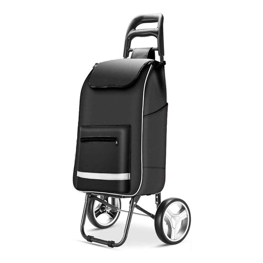 Shopping Trolley Shopping Aid 70 kg Load Capacity Shopping Trolley Frame Made of Aluminium Foldable with Large Wheels -Blue