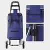 Shopping Trolley Shopping Aid 70 kg Load Capacity Shopping Trolley Frame Made of Aluminium Foldable with Large Wheels -Blue view 4