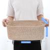 ABenkle Small Storage Basket with Handles, Cotton Rope Woven Dog Cat Toy Bin, Decorative Shelves Closet Organizing for Nursery Laundry Bedroom Bathroom, 14.2''x 11''x 5.1'' view 2