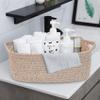 ABenkle Small Storage Basket with Handles, Cotton Rope Woven Dog Cat Toy Bin, Decorative Shelves Closet Organizing for Nursery Laundry Bedroom Bathroom, 14.2''x 11''x 5.1'' view 3