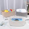 ABenkle Small Storage Basket with Handles, Cotton Rope Woven Dog Cat Toy Bin, Decorative Shelves Closet Organizing for Nursery Laundry Bedroom Bathroom, 14.2''x 11''x 5.1'' view 4