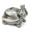 5'' Turtle Piggy Bank, Large Cute Animal Shaped Money Box, Unbreakable Novelty Money Bank for Adult, Practical Gifts for Birthday, Easter, Christmas, Party Favors (Silver) view 1