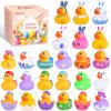 24 Pcs Easter Rubber Ducks, Assortment Duckies in Bulk for Ducking, Mini Rubber Duckies for Kids Baby Bath Pool Toys, Floater Duck Easter Basket Stuffers and Party Favors view 1