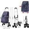 YFATUEO Shopping Trolley Stair Climber 2-in-1 Shopping Trolley Foldable Removable Bag Shopping Aid Trolley Waterproof 6 Wheels -Grey view 2