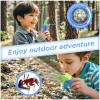 Walkie Talkies for Kids,5 Colourful Channels 2 Way Radio,Compass Flashlight and Magnifying Glass,3 Miles Long Range for Adventure Game,Outside, Camping, Hiking,Toys for 3-12 Year Old Boys Girls view 3