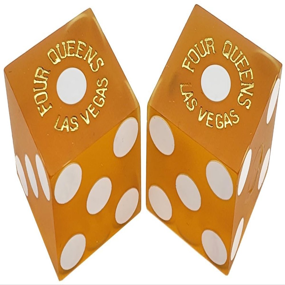 Authentic Las Vegas Casino Table-Played Craps Dice Pair Matching Serial Numbers