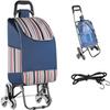 Foldable Shopping Trolley,45 L Large Capacity Shopping Trolley,with Removable Shopping Bag,Made of Waterproof Oxford Cloth Stair Climber Shopping Trolley-Blue view 1
