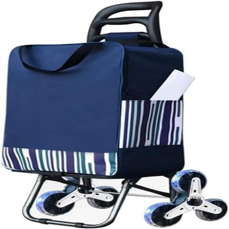 YFATUEO Shopping Trolley Shopping Cart Small Pull Trolley Luggage Trolley Portable Folding Trailer for Shopping or Travel Transporting -Blue
