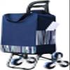 YFATUEO Shopping Trolley Shopping Cart Small Pull Trolley Luggage Trolley Portable Folding Trailer for Shopping or Travel Transporting -Blue view 1