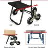YFATUEO Shopping Trolley Shopping Cart Small Pull Trolley Luggage Trolley Portable Folding Trailer for Shopping or Travel Transporting -Blue view 4