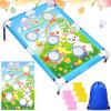 Gemscream Easter Bean Bag Toss Games with 6 Bean Bags Bunny Portable PVC Framed Cornhole Game Set for Easter Family Holiday Birthday Outdoor Game Party view 1