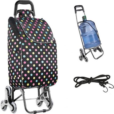 Foldable Shopping Trolley,45 L Large Capacity Shopping Trolley,with Removable Shopping Bag,Made of Waterproof Oxford Cloth Stair Climber Shopping Trolley-Pink