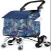 Shopping Trolley,Portable Collapsible Hand Cart with Detachable Oxford Shopping Bag and Elastic Band for Home,Upgraded Lightweight Aluminum Frame-Dark Blue view 1