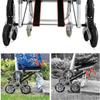 Shopping Trolley,Portable Collapsible Hand Cart with Detachable Oxford Shopping Bag and Elastic Band for Home,Upgraded Lightweight Aluminum Frame-Dark Blue view 3