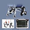 Shopping Trolley,Portable Collapsible Hand Cart with Detachable Oxford Shopping Bag and Elastic Band for Home,Upgraded Lightweight Aluminum Frame-Dark Blue view 4