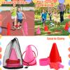 33pcs 4 in 1 Valentines Day Games for Kids with Ring Toss, Plastic Cones, Bean Bags, 3-Legged Race Bands, Carnival Valentine's Games Activity Combo Set for Kids Classroom Indoor Outdoor Party Yard view 4