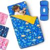Primlect Toddler Nap Mat with Removable Pillow and Fleece Blanket, Extra Large 55''x35'' Sleeping Bag, Washable, Light, Easy to Roll up, Perfect for Daycare, Preschool, Kindergarten, Travel view 1