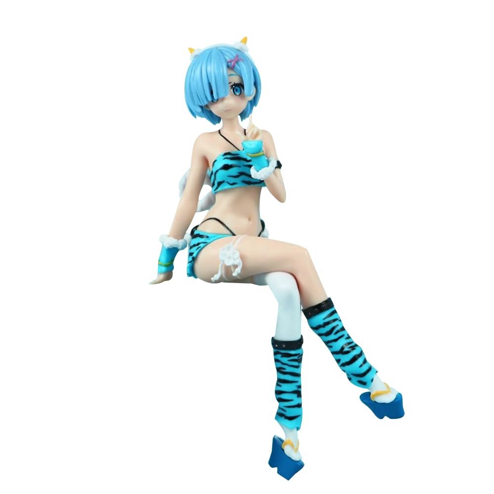 Anime Rem and Ram Figure, Demon Costume Model Rem & Ram Character Statue, PVC Collectible Desktop Decoration Gifts 17cm