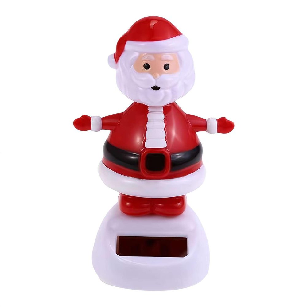 Christmas Solar Powered Dancing Toy, Creative Solar Powered Rocking Doll Shaking Head Gift Car Ornament Solar Shaking Head Doll Christmas Elk Santa Snowman Swing Figurines for Office Desk (Style J)