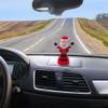 Christmas Solar Powered Dancing Toy, Creative Solar Powered Rocking Doll Shaking Head Gift Car Ornament Solar Shaking Head Doll Christmas Elk Santa Snowman Swing Figurines for Office Desk (Style J) view 4