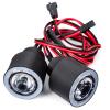 WEFEINO 2 LEDs Angel Eyes Front Lights LED Light Headlights Upgrade Parts for Axial 1/6 SCX6 AXI05000 JLU RC Car Buggy (White + White) view 2