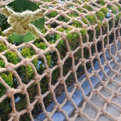 TZLGMDER Children's Climbing net 10MM/10CM Rope Net for Treehouse Plants Fence Hemp Rope Netting Safety Net Balcony Railing Protective Net Playground Hammock(2m*2m)