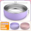Nuogo 2 Pcs 304 Stainless Steel Baby Bowls with Removable Silicone Shell Toddler Bowls Kids Anti Scald Snack Container for Food Feeding, Dishwasher Safe (Pink,Purple) view 4